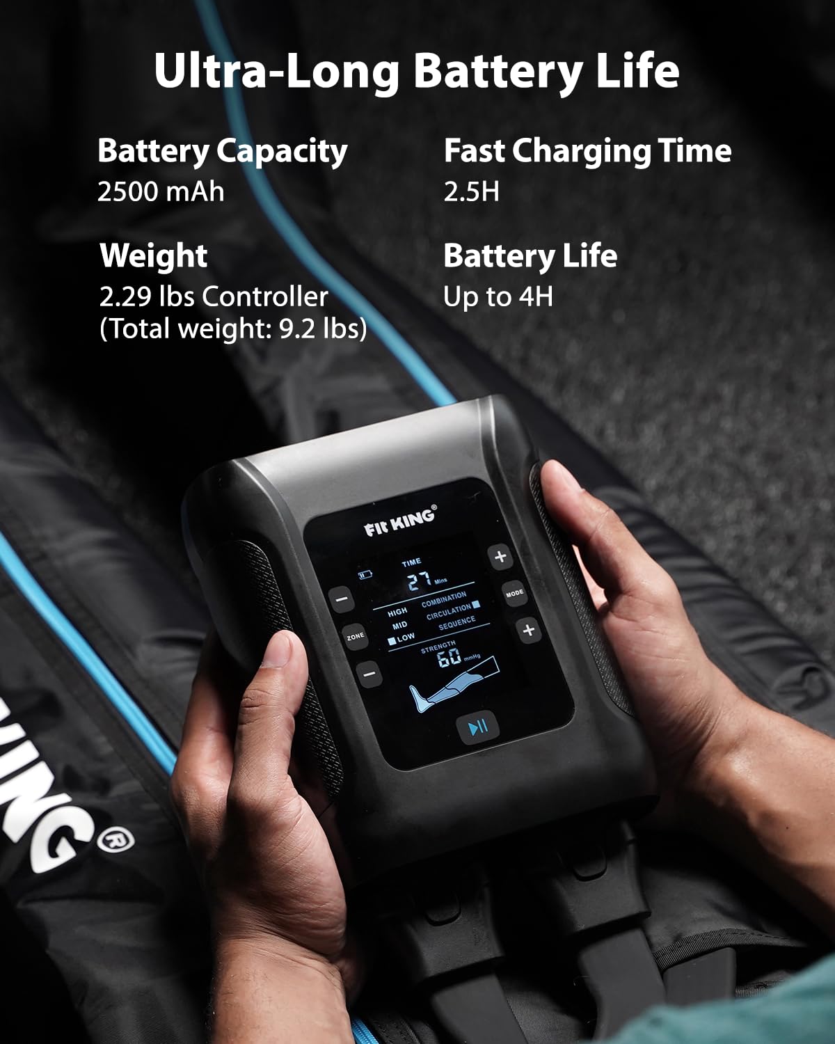 Feet to thigh zones on FIT KING Pro for targeted relief