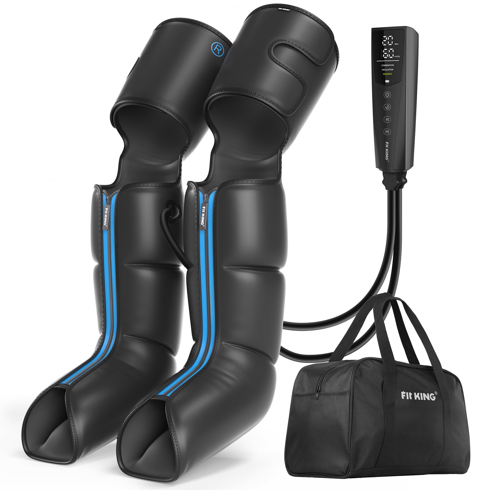 FIT KING rechargeable leg massager in compact design for easy portability.