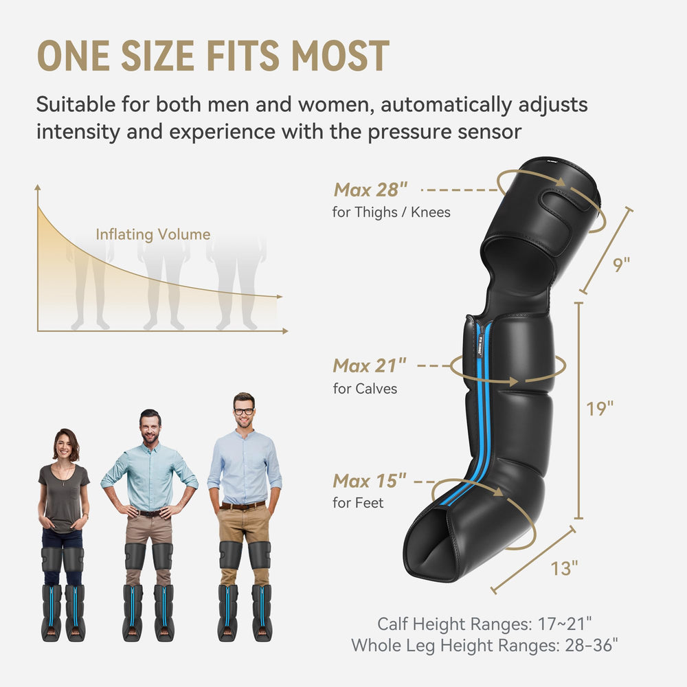 Smart sensors tailor pressure to your height and leg shape.