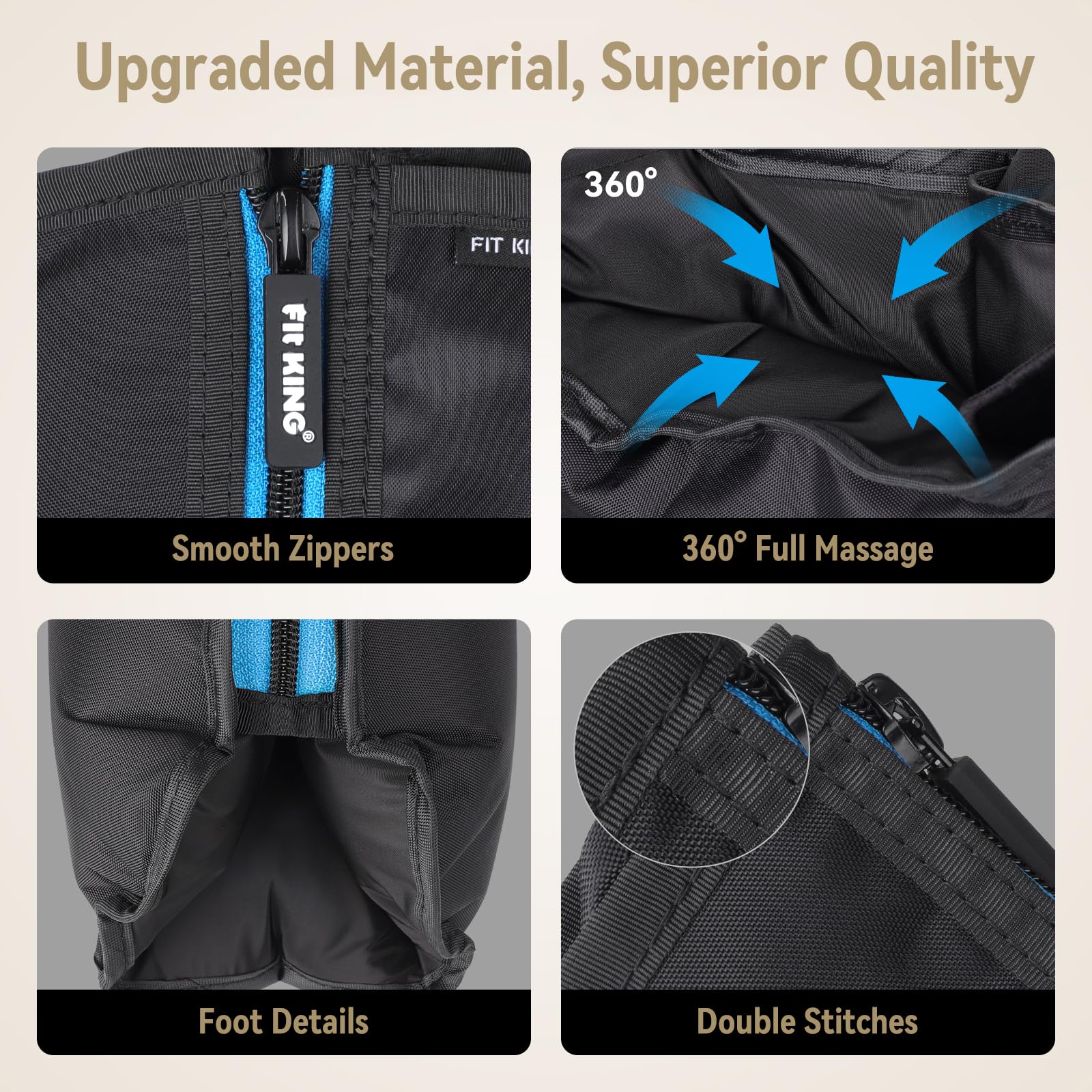 Fit King zipper design makes putting on and taking off easier.