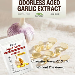 Close-up of FITactic Elare capsules highlighting odorless garlic formula.