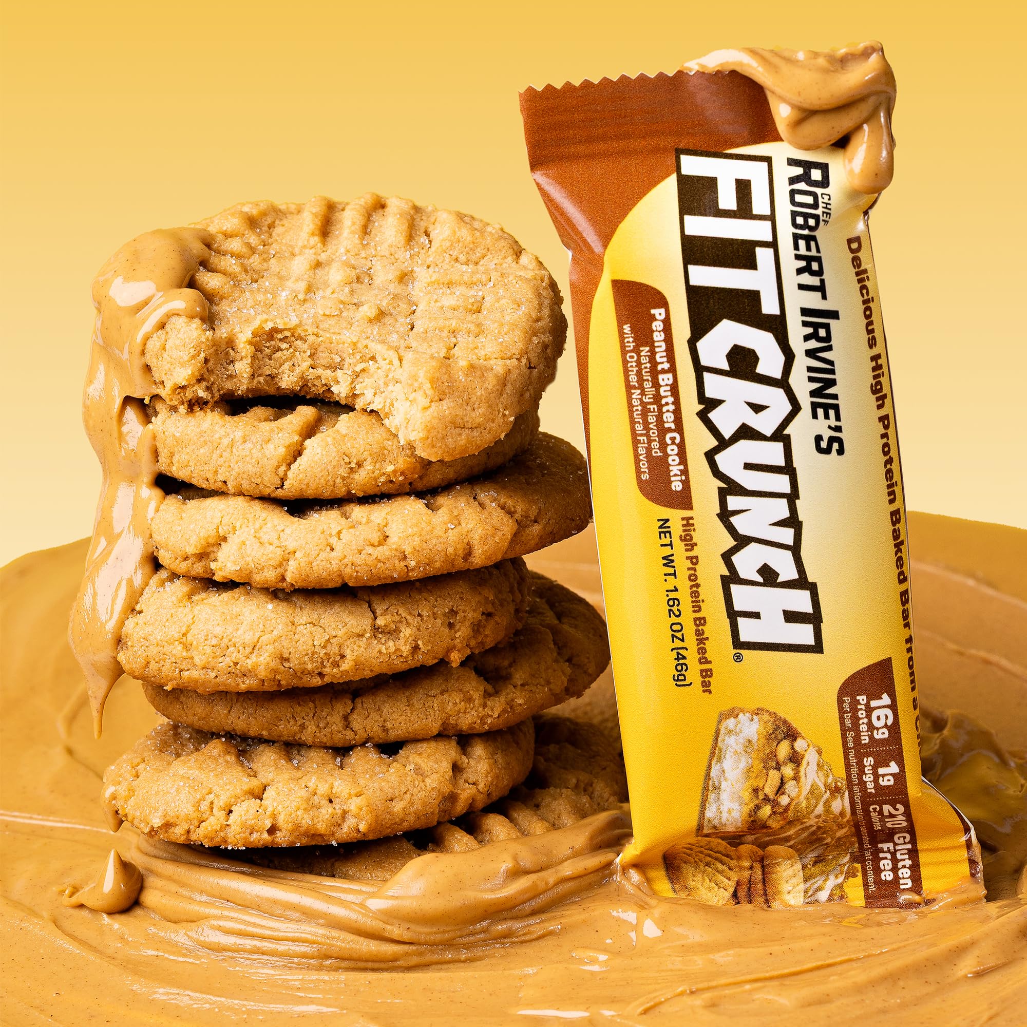 FITCRUNCH 16g protein bar emphasizes quick, satisfying energy.