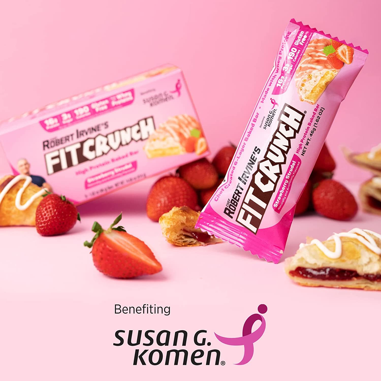 FITCRUNCH bar close-up illustrating 3g sugar per bar