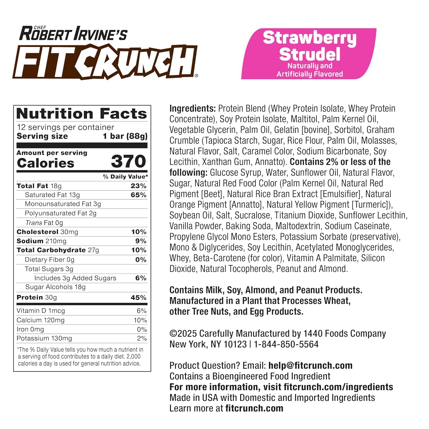 FITCRUNCH chocolate-coated layer details an indulgent, protein-rich treat.