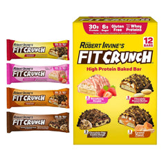 FITCRUNCH 6-layer baked bar packaging showcases a protein-packed snack option.