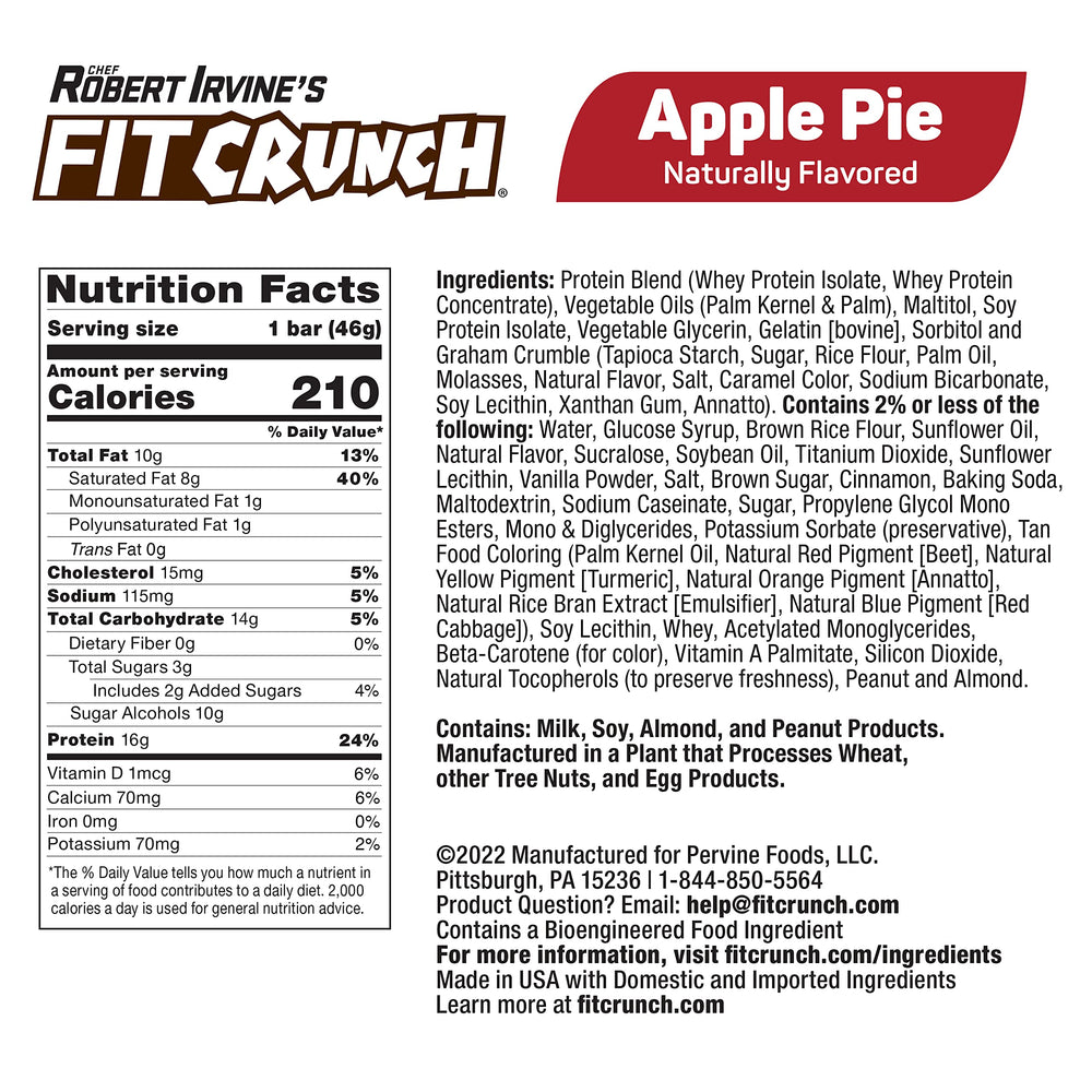 Cross-section shows the six layers and chewy texture of the Apple Pie bar.