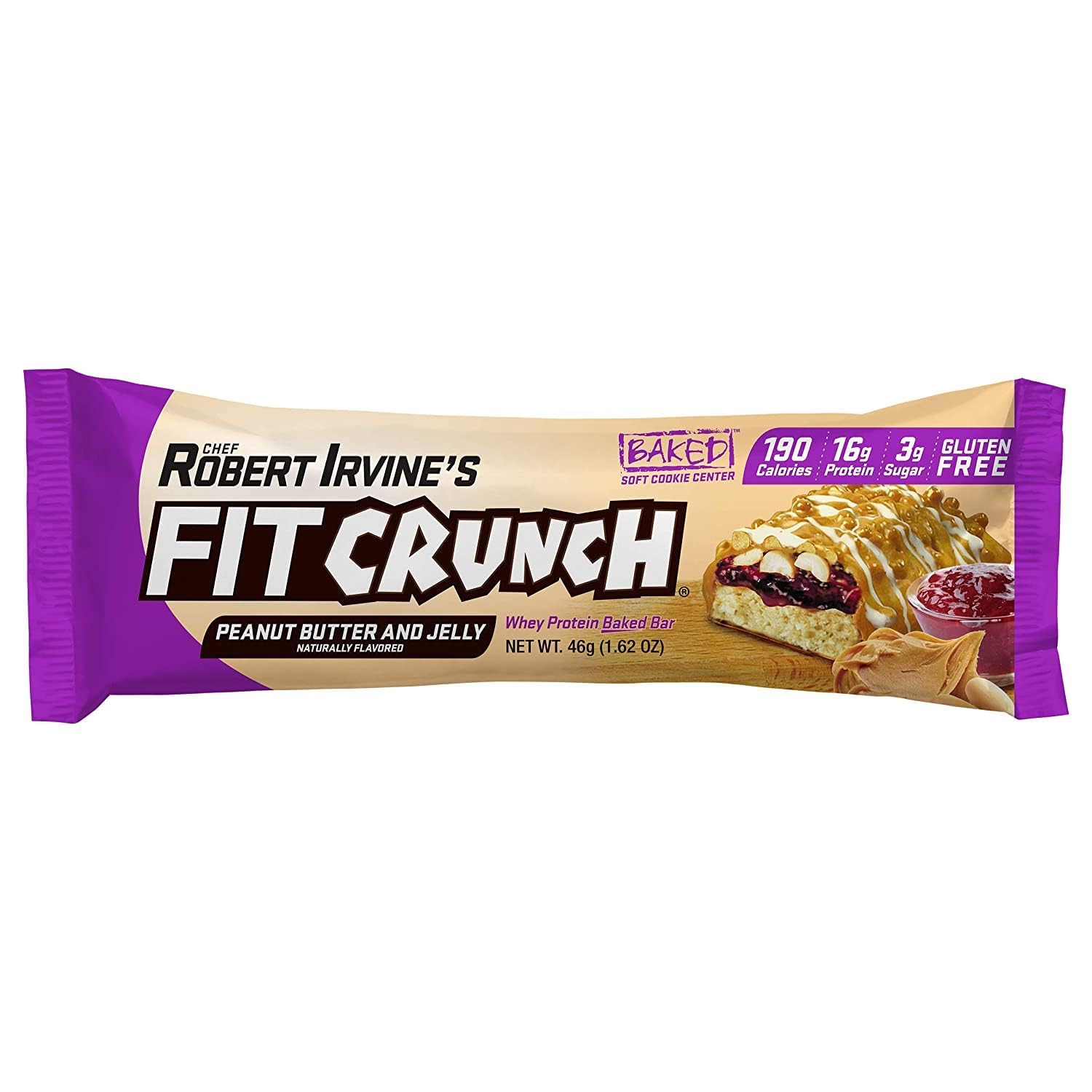 FITCRUNCH bars on a wooden board for on-the-go snacking