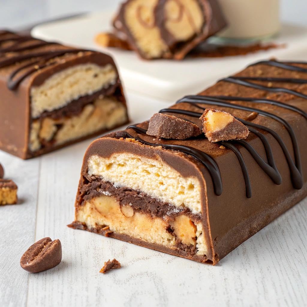 FITCRUNCH Chocolate Peanut Butter bar nutrition label shows gluten-free ingredients and protein.