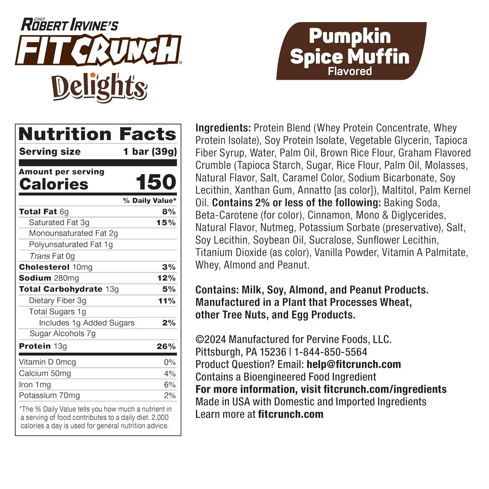 Fit Crunch Delights bar pack inside display indicates convenient grab and go nutrition