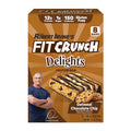 FITCRUNCH Delights Oatmeal Chocolate Chip Bar – 12g Protein, 1g Sugar, Gluten-Free (8 Bars)