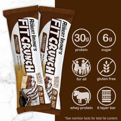 Fit Crunch Milk and Cookies bar unwrapped, showcasing a soft cake core.