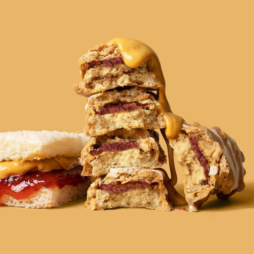 Fit Crunch packaged six-layer bar demonstrates gluten-free convenience for travel and lunchboxes.