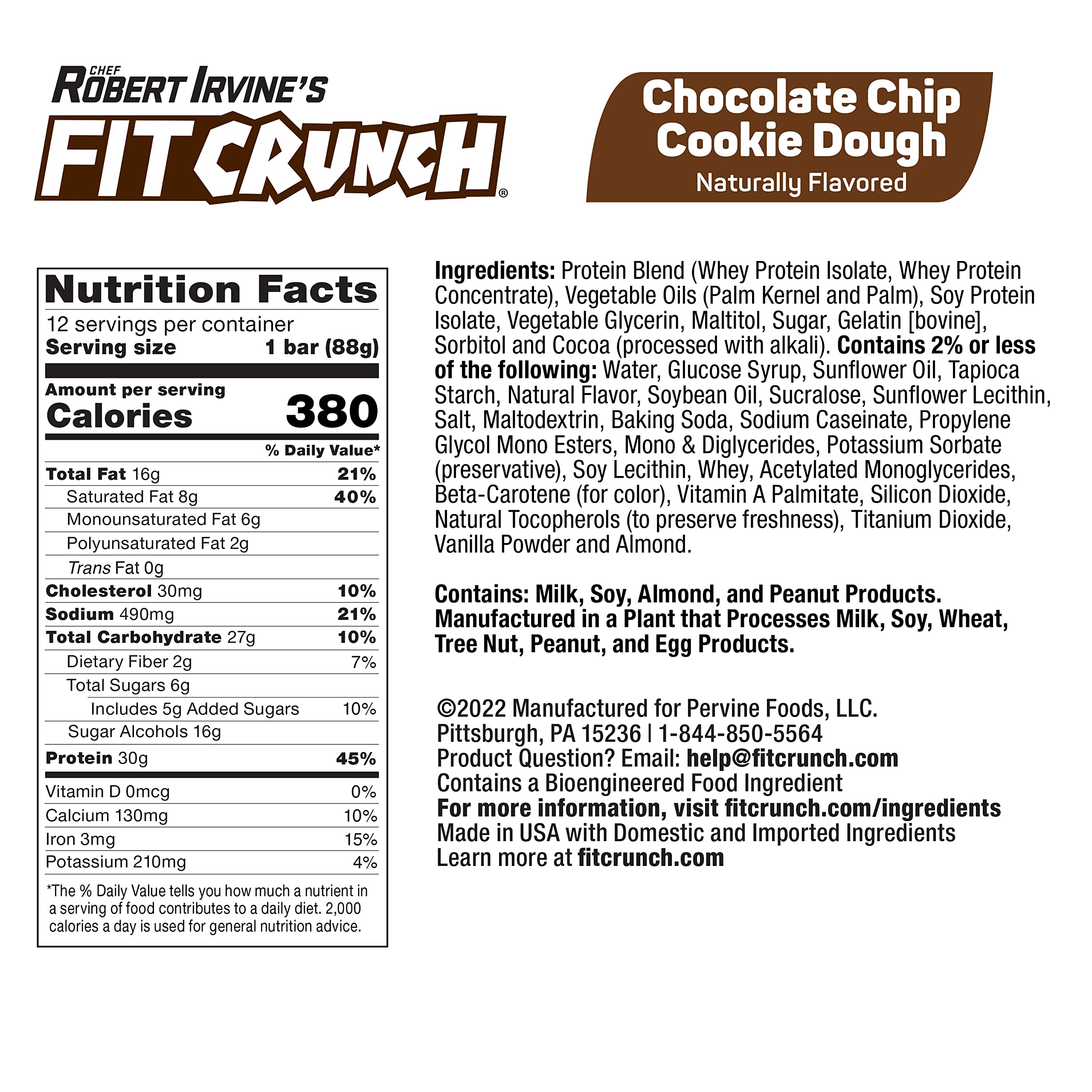 FITCRUNCH soft cake core close-up reveals creamy center and chocolate chips.