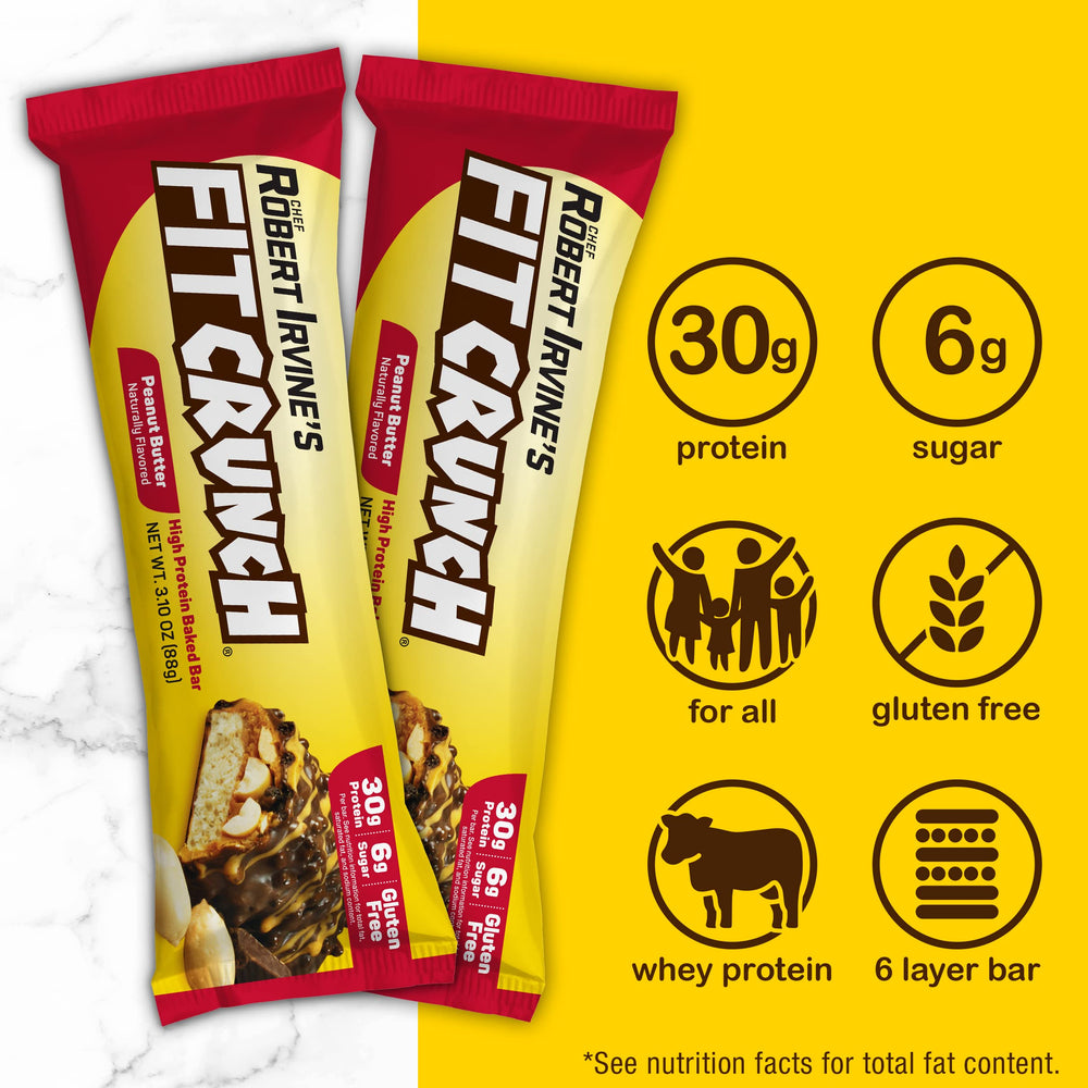FITCRUNCH gluten-free bar close-up highlights allergen-friendly snack option
