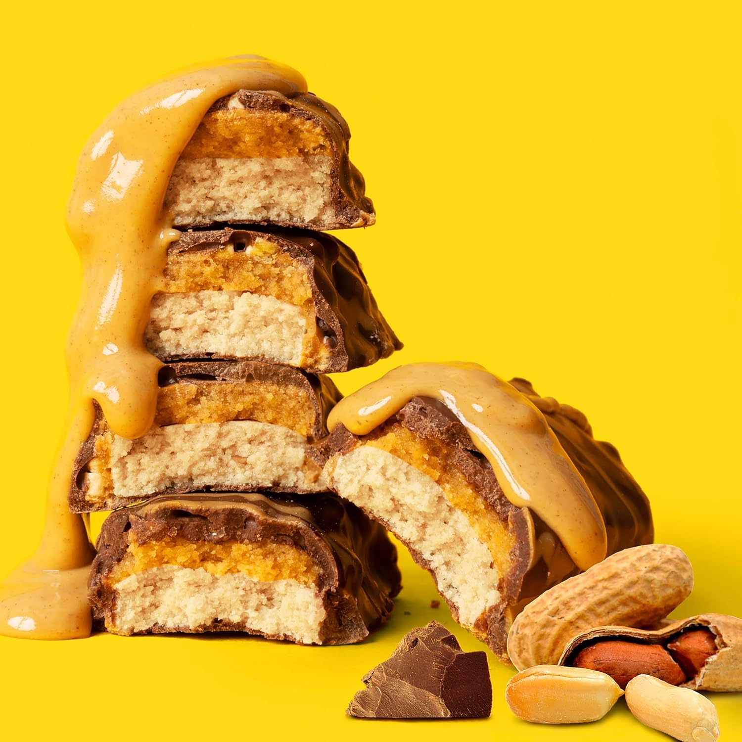 Nutrition panel shows 17g protein per bar for straightforward energy planning.