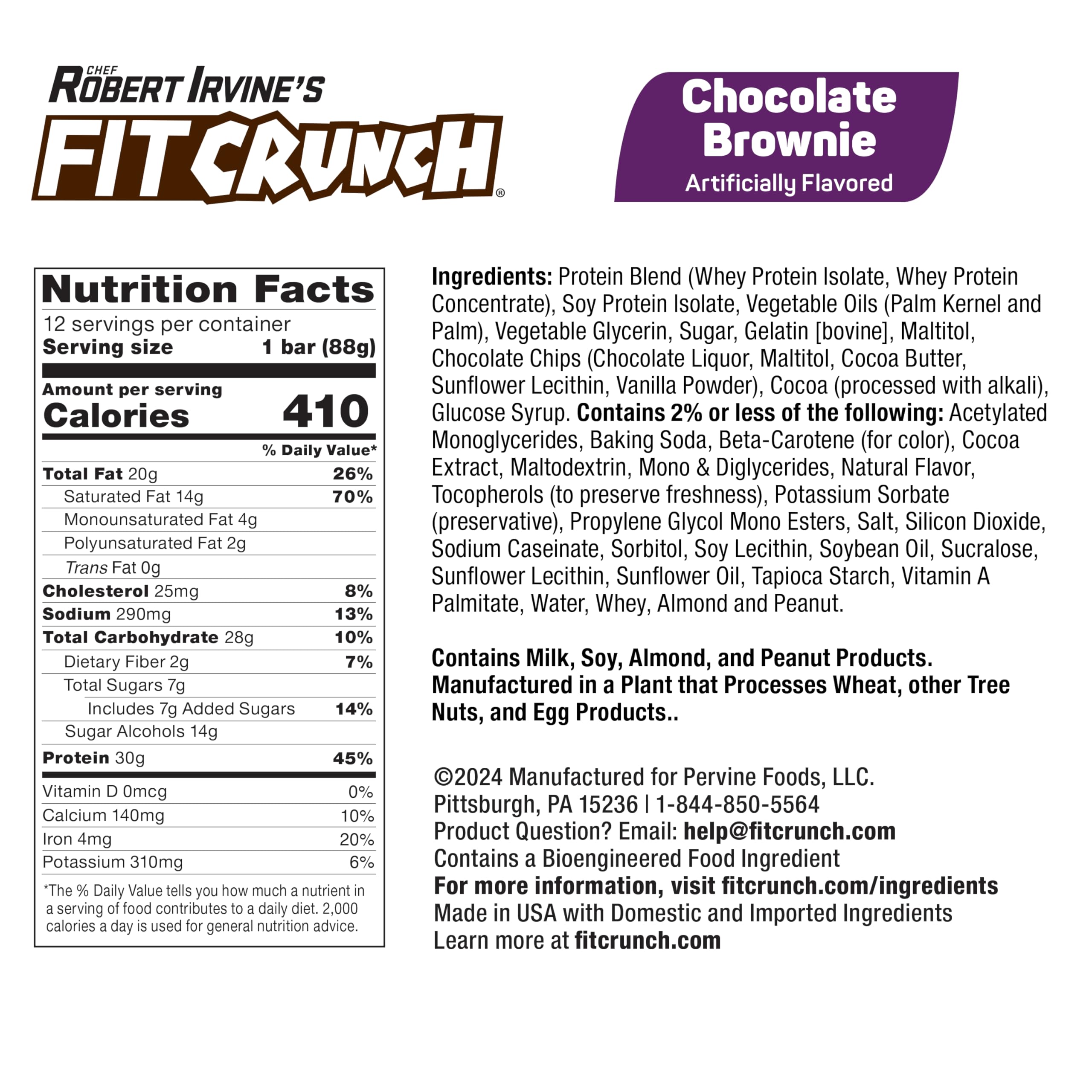 Cross-section of FITCRUNCH six-layer baked bar reveals layered texture