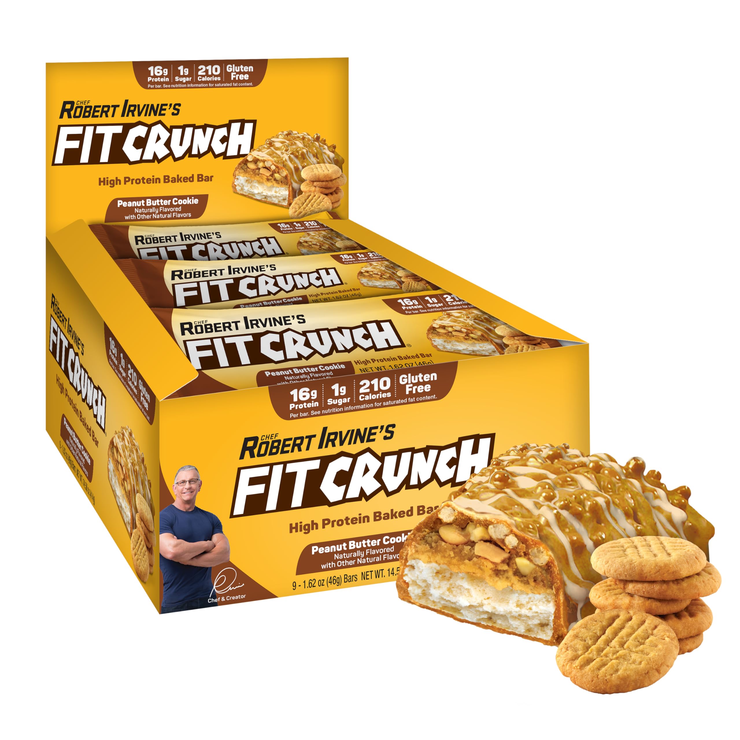 FITCRUNCH snack-size 6-layer baked bar for a premium on-the-go bite.