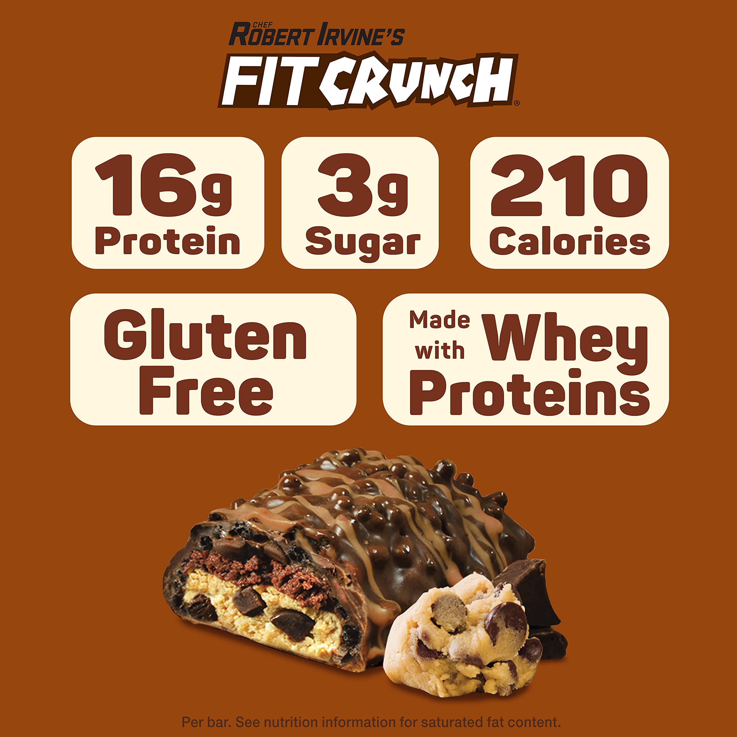 Fit Crunch Snack Size Bar gluten-free label on wrapper, convenient gluten-free snacking.