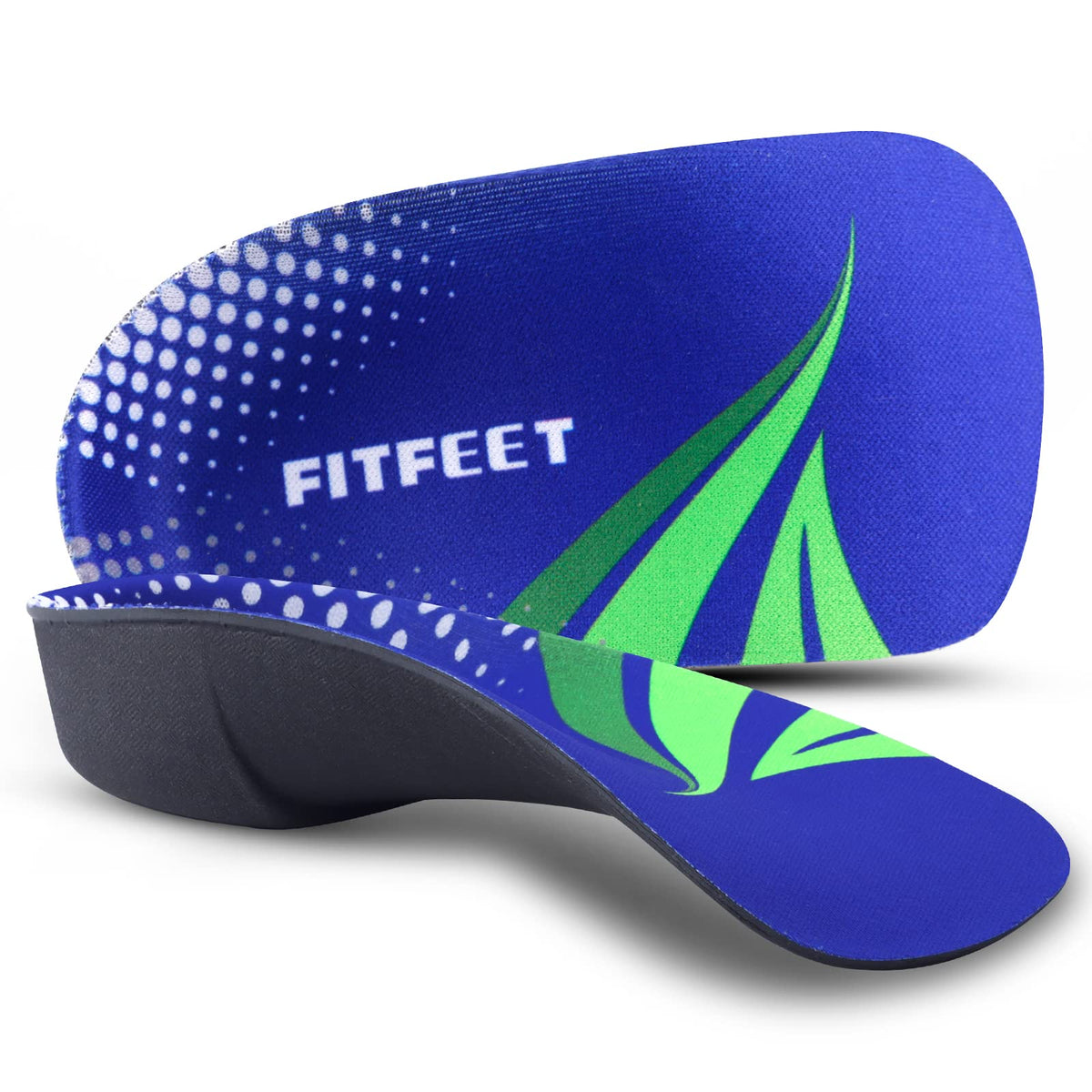 FitFeet arch support insoles front view with high arch for daily comfort