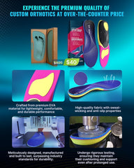 Poron heel pad on Fit Geno insoles absorbs shock for comfort