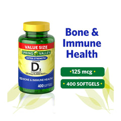 One daily FitMania D3 softgel delivering 125 mcg for calcium uptake.