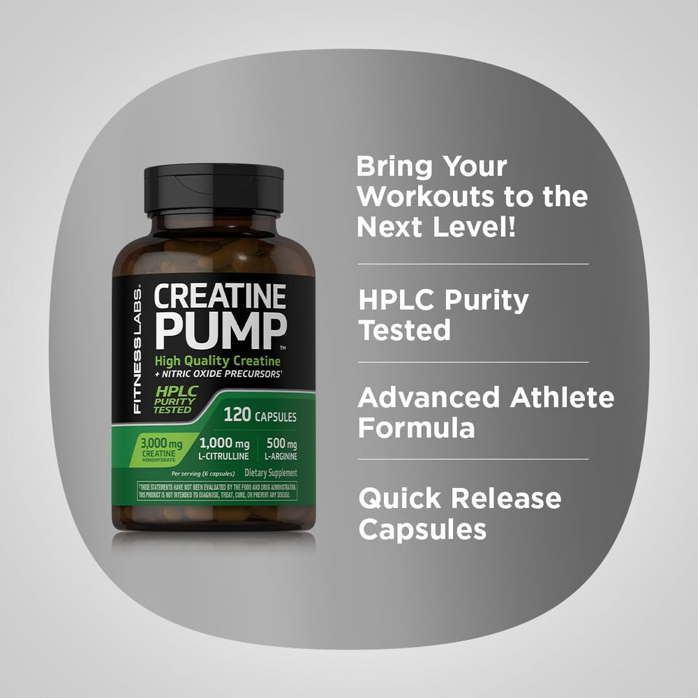 Fitness Labs Creatine Capsules with water illustrating simple daily supplementation.