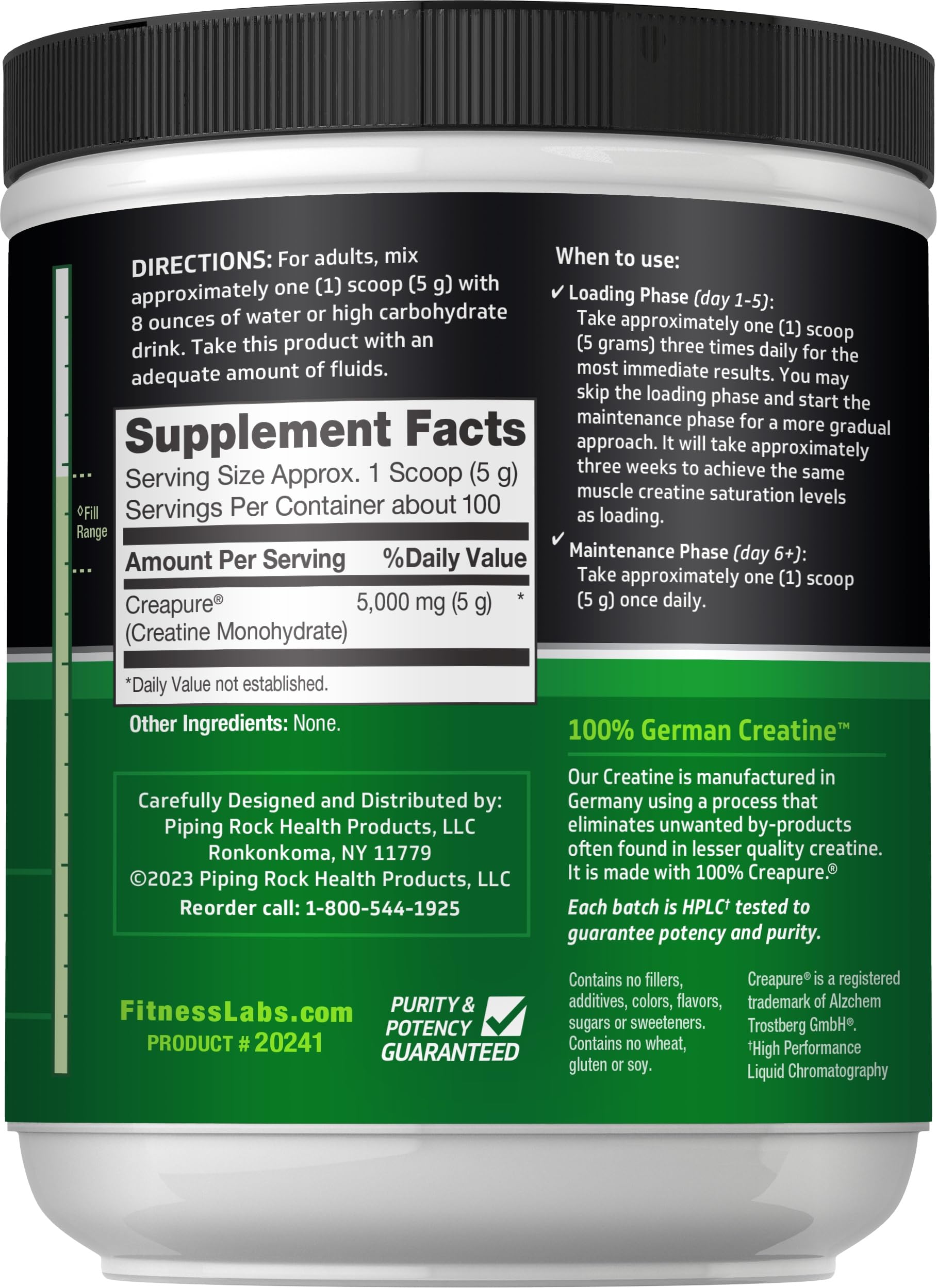 Fitness Labs Creatine Monohydrate powder scoop for easy daily serving