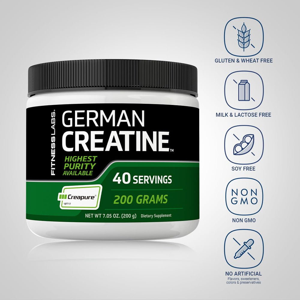 Fitness Labs Creatine Powder label-closeup showing high-purity ingredients