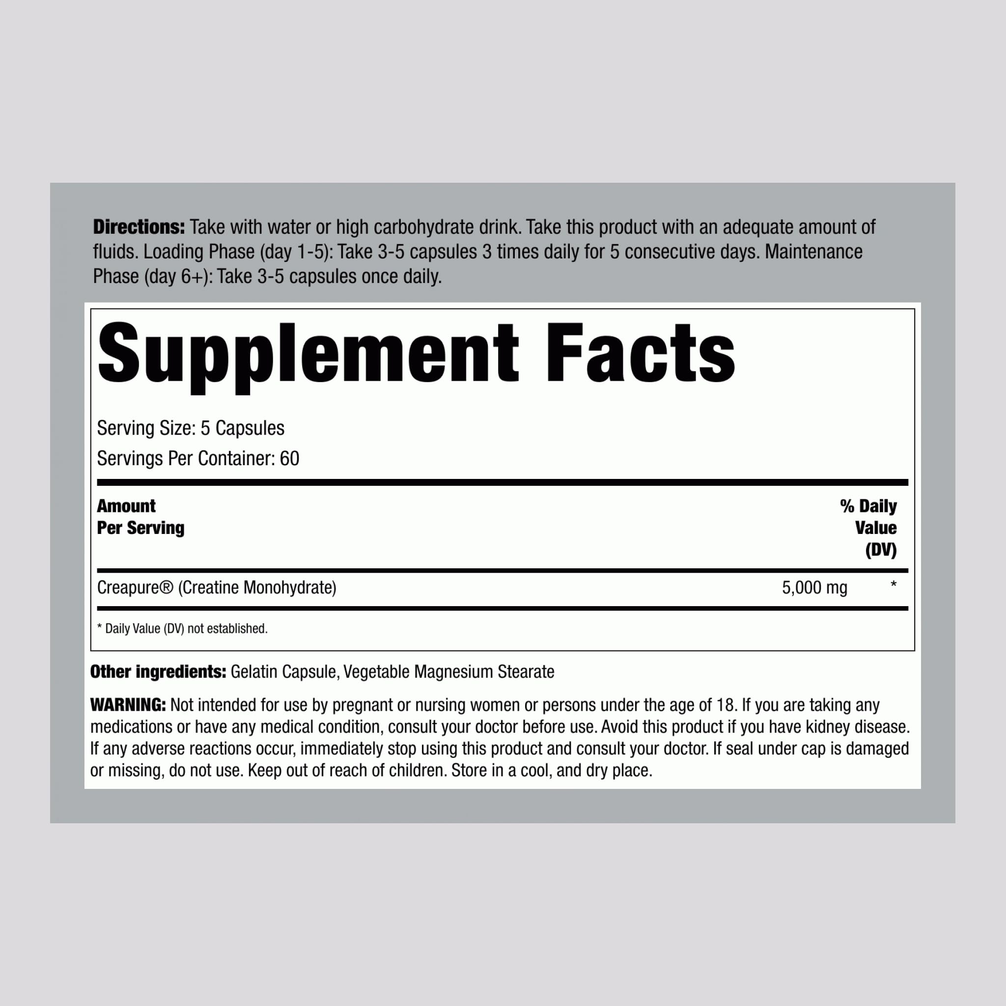 Fitness Labs German Creatine Monohydrate capsules close-up showing purity label