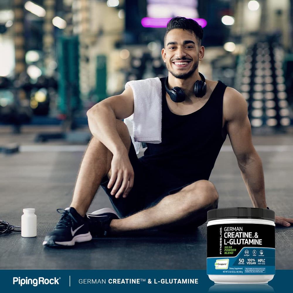 Fitness Labs pre-workout powder in shaker for workout energy