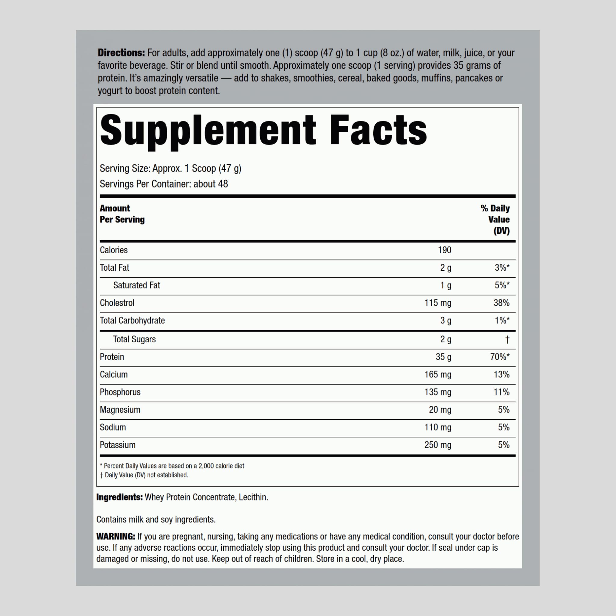 Fitness Labs Whey Protein Unflavored jar label shows neutral formula for customization