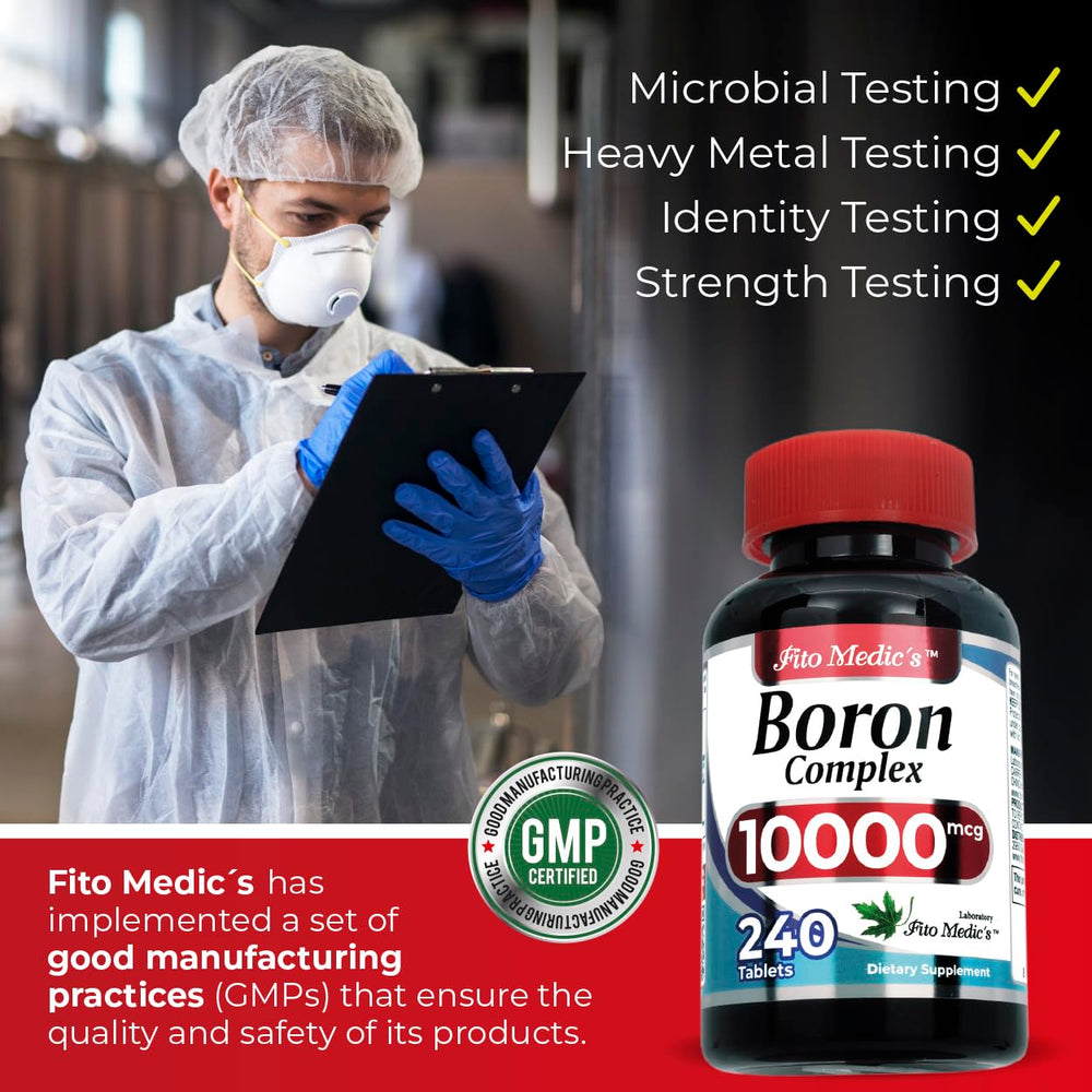 Bottle of FITO MEDIC'S Lab Boron on a shelf