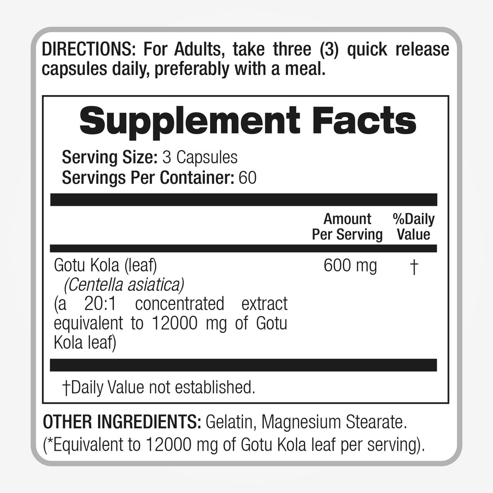 Third party tested seal on FITO MEDIC'S Gotu Kola packaging for purity