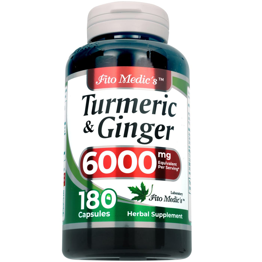 Fito Medic's Lab turmeric-ginger capsules bottle highlights ultra high absorption for daily wellness.