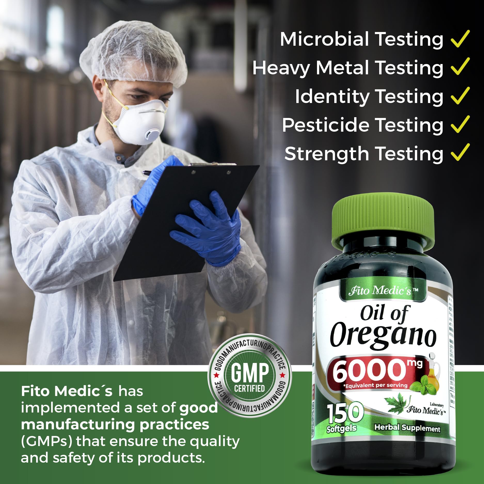 FITO MEDIC'S odorless capsules pictured for tasteless daily intake