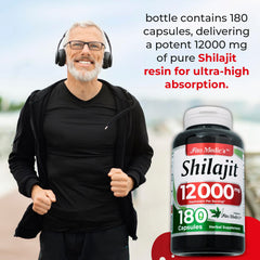 FITO MEDIC'S Shilajit Capsules 180-count label showcases ultra-high absorption potential.