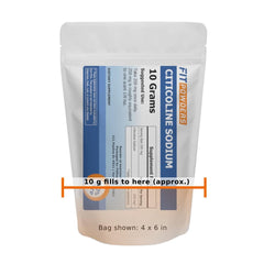 FitPowders Citicoline powder bottle side highlighting purity and vegan formula