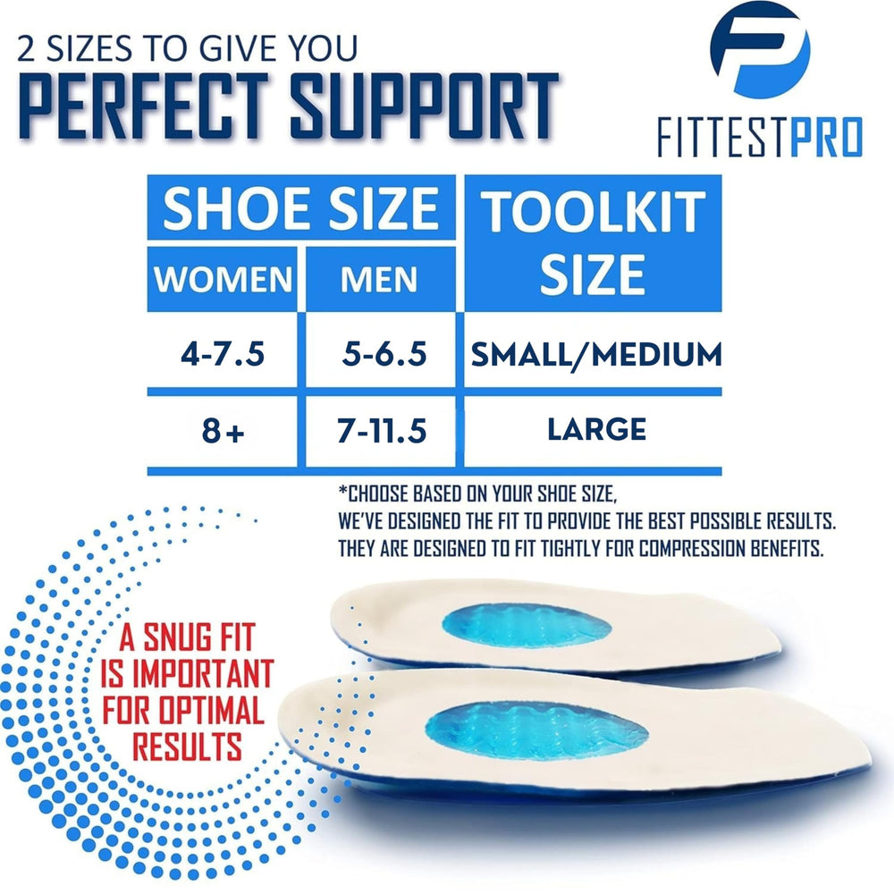 Fittest Pro cushioned arch supports offer gentle lift for arches during activity.