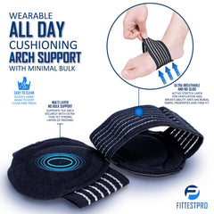 Fittest Pro gel heel cushions provide soft padding for everyday wear.