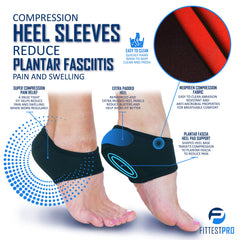 Fittest Pro gel heel cushions in use cushion and shield sore heel areas.