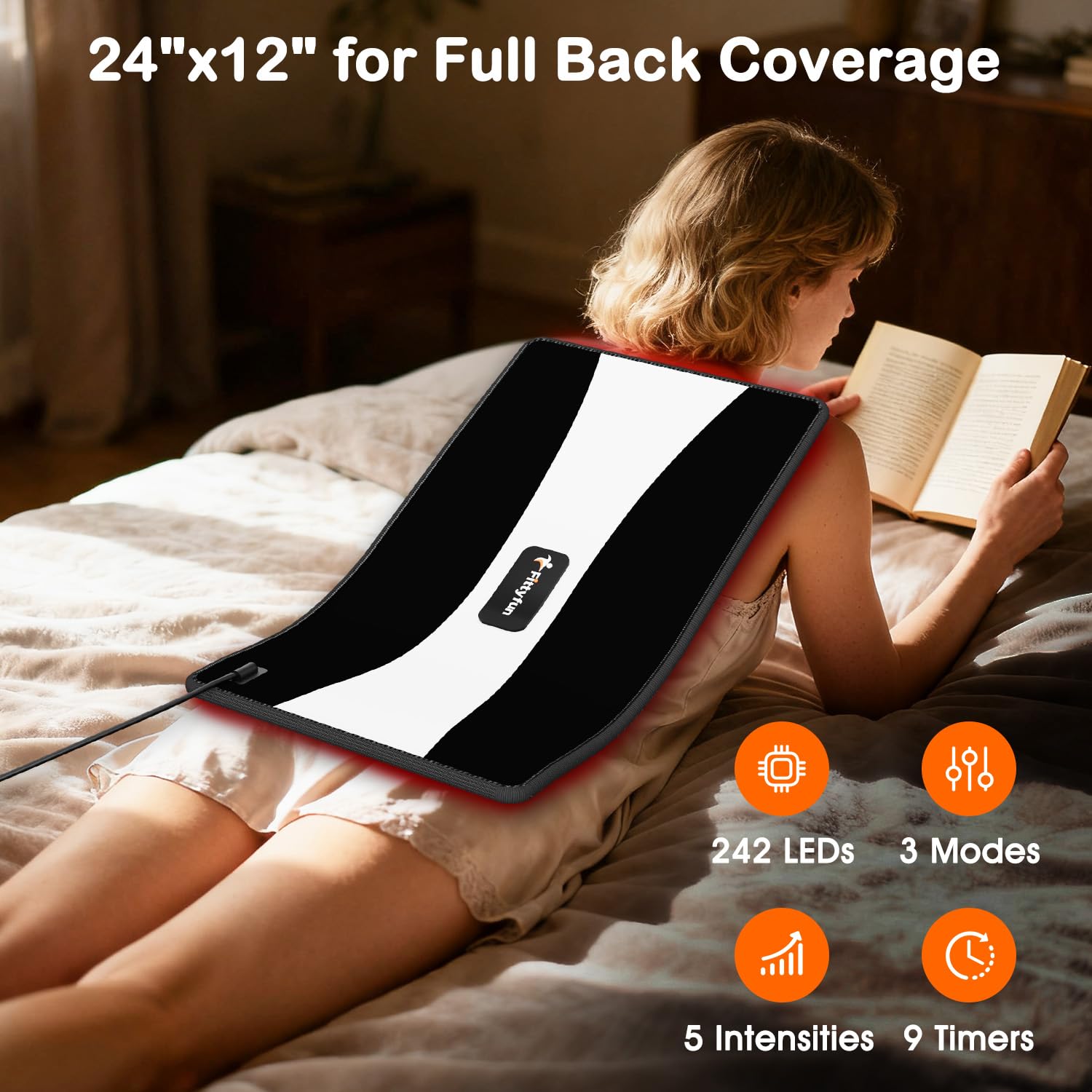 Fittyfun 24x12 inch pad enables full-body wrap and multi-area sessions.