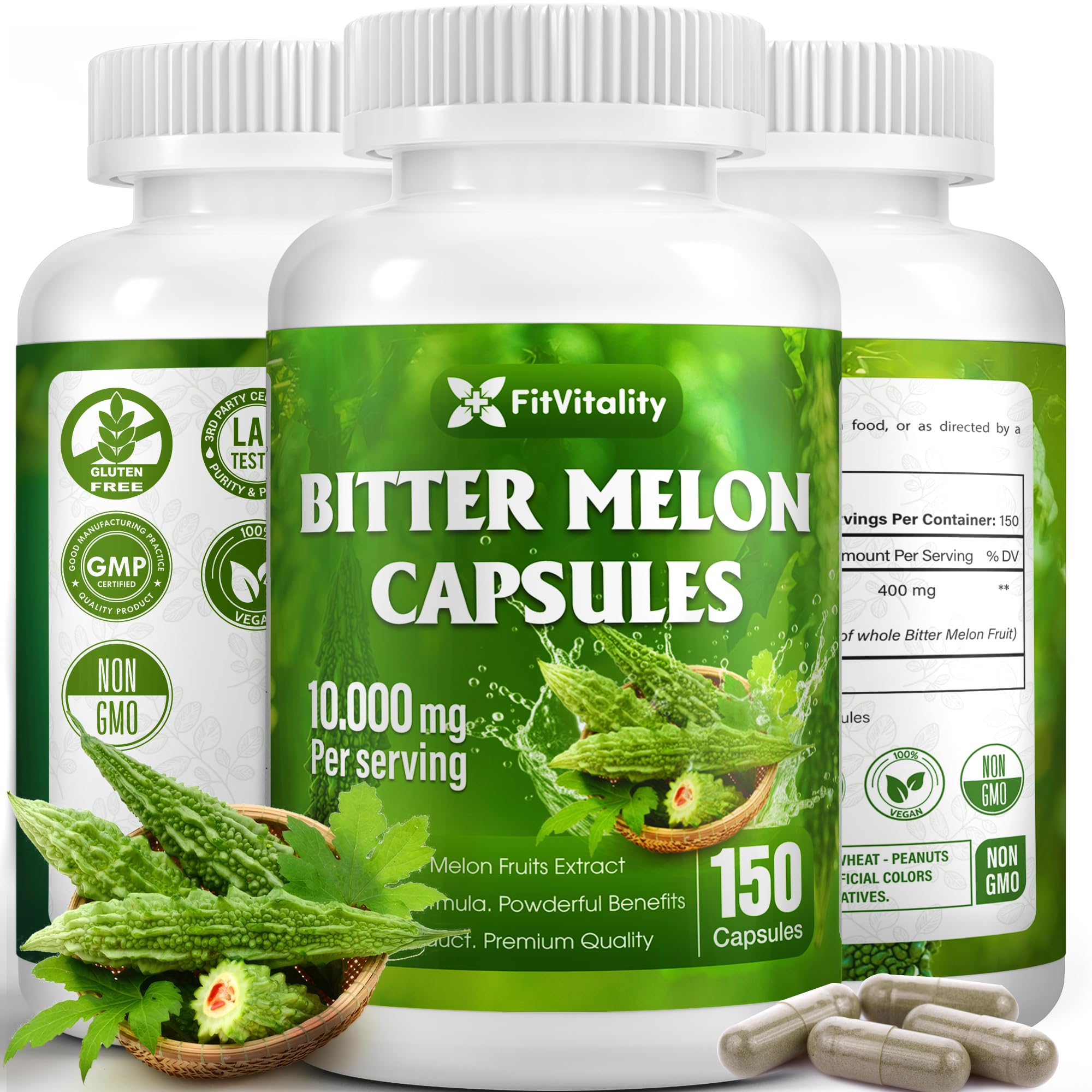 FitVitality Bitter Melon Capsules bottle for daily wellness