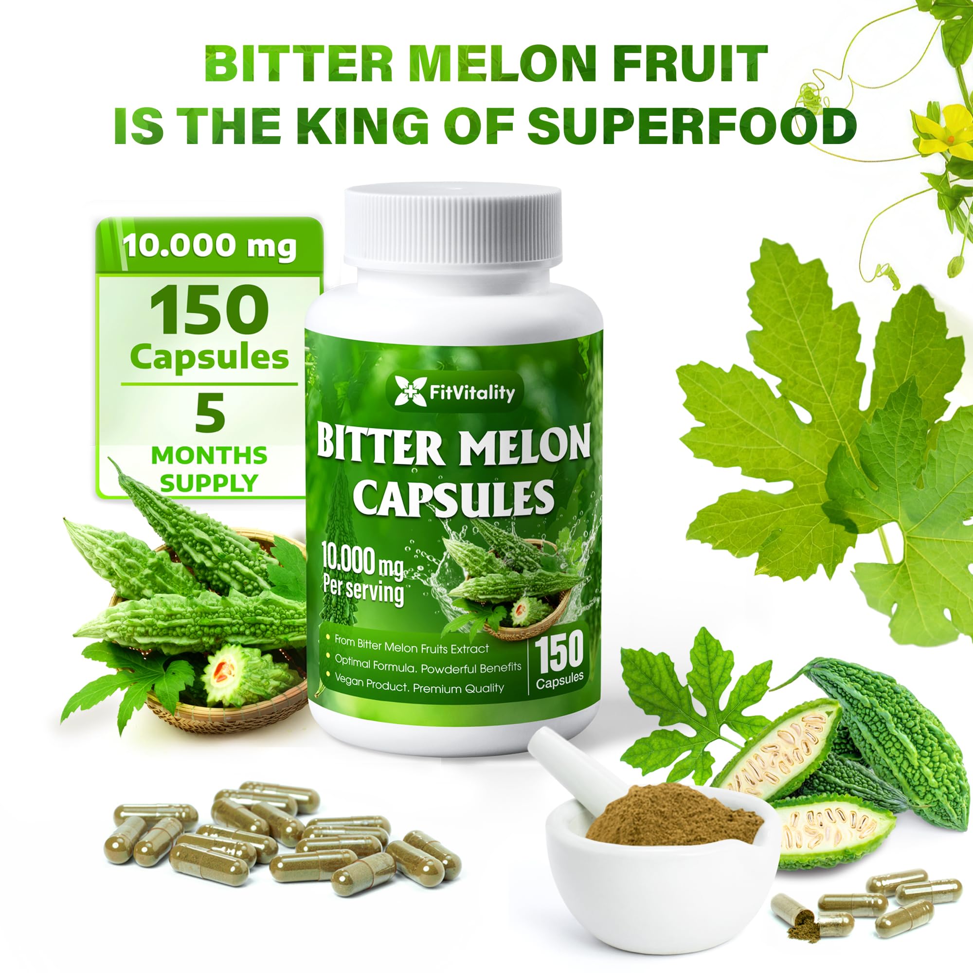 FitVitality Bitter Melon capsules travel-friendly packaging for busy days