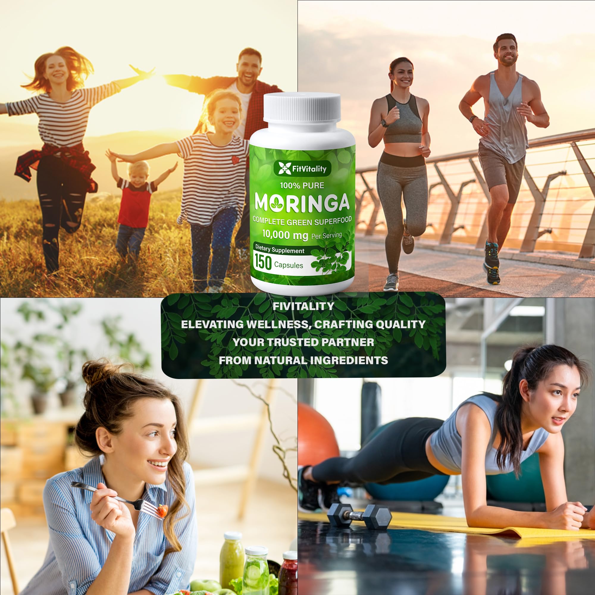 FitVitality Moringa capsules highlight natural leaf origin