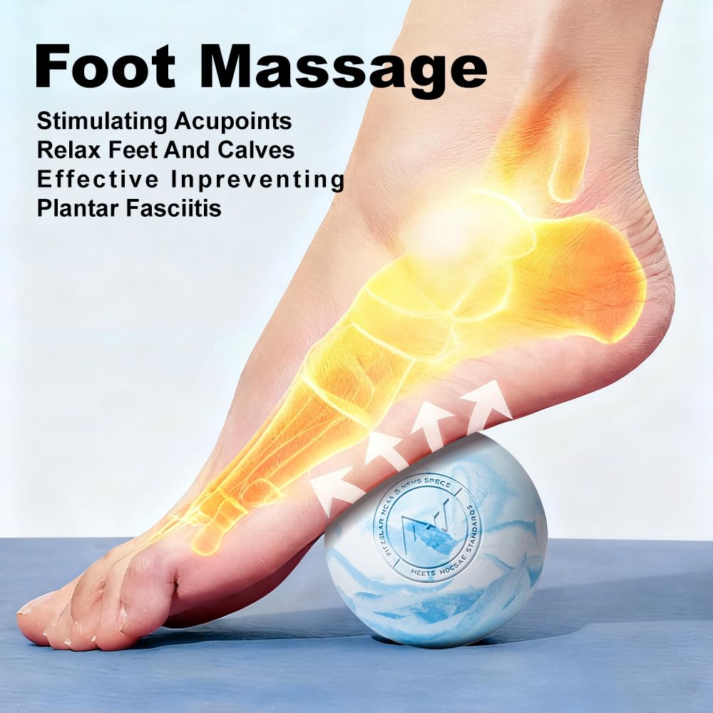 FITZELAR bola lacrosse contra la pared para espalda y cuello.