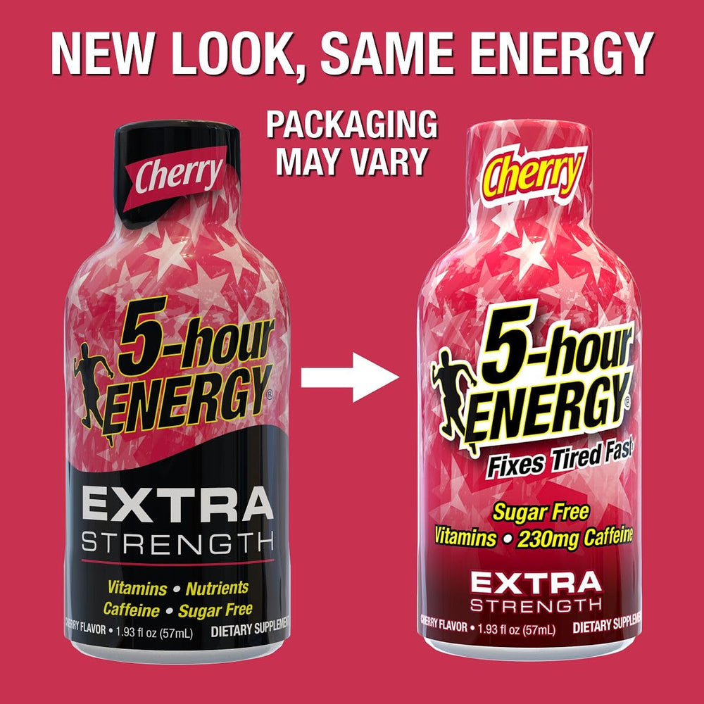 Five-hour ENERGY Cherry Shot box on shelf for busy days.