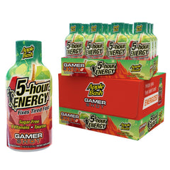 Five-hour Energy extra-strength gamer Apple Bash shot pack promotes sustained focus.