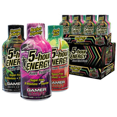 5-hour ENERGY Gamer Shots Apple Bash bottle boosts focus during long gaming sessions.