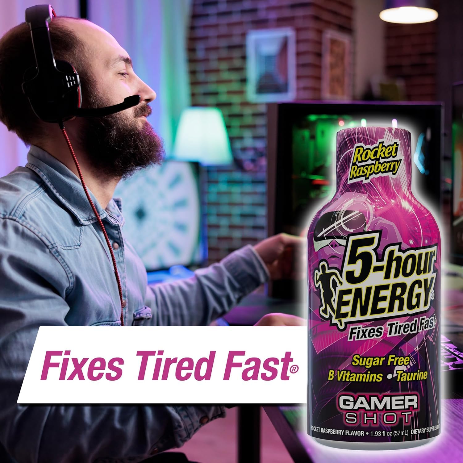 5-hour ENERGY Gamer Shots Pineapple Charge bottle delivers quick lift for competitive play.