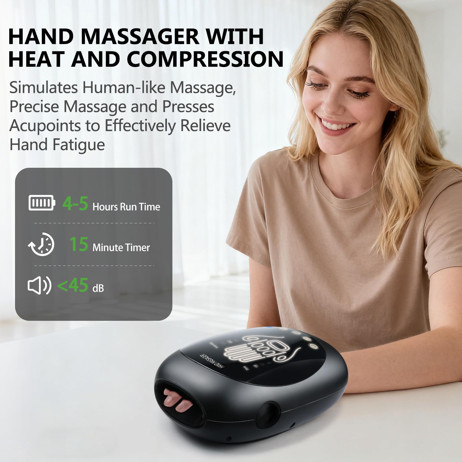 F FIWENE FSA massager fits all hand sizes with breathable fabric.